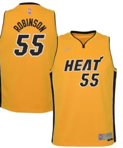 Duncan Robinson Miami Heat Nike Youth 2020/21 Swingman Player Exceptionnel Jersey Trophy Gold Earned Edition