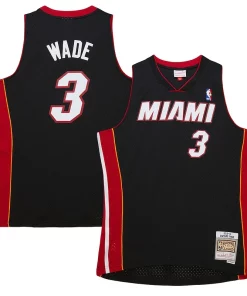 Dwyane Wade Miami Heat Hardwood Classics Swingman Jersey Black Éclatant