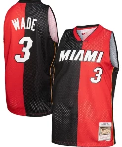 Dwyane Wade Miami Heat Big & Tall Hardwood Classics Premium 2005/06 Split Swingman Jersey Black/Red