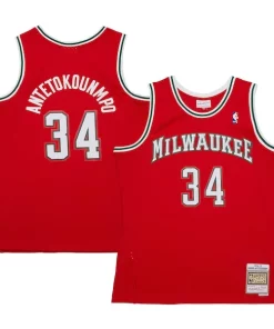Giannis Antetokounmpo Milwaukee Bucks 2014/15 Hardwood Classics Authentique Swingman Jersey Red