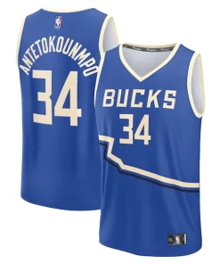 Giannis Antetokounmpo Milwaukee Bucks Youth 2024/25 Authentique Fast Break Player Jersey City Edition Royal