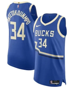 Giannis Antetokounmpo Milwaukee Bucks Nike 2024/25 Authentic Player Jersey City Edition Royal Authentique