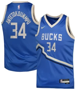 Giannis Antetokounmpo Milwaukee Bucks Nike Youth 2024/25 Swingman Player Jersey City Edition Splendide Royal