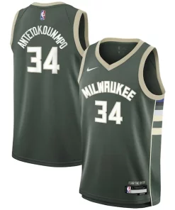 Giannis Antetokounmpo Milwaukee Bucks Nike Youth Swingman Jersey Icon Confortable Edition Hunter Green