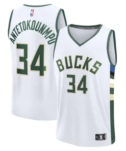 Giannis Antetokounmpo Milwaukee Bucks Fast Break Incontournable Replica Player Jersey Association Edition White