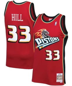 Grant Hill Detroit Bold Pistons 1999/00 Hardwood Classics Swingman Jersey Red