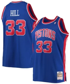 Grant Hill Detroit Pistons 1995/96 Big & Tall Hardwood Classics Swingman Jersey Blue Exquisite