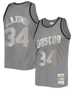 Hakeem Olajuwon Houston Rockets Hardwood Sophistiqué Classics Retired Player 1993/94 Metal Works Swingman Jersey Charcoal