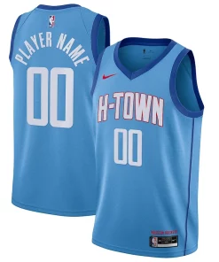 Houston Rockets Nike 2020/21 Swingman Custom Jersey Notable Blue City Edition