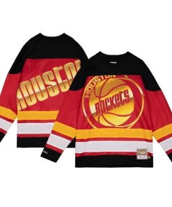 Houston Rockets Tendance Women's Hardwood Classics Big Face 4.0 Hockey Jersey Red