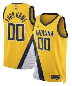 Indiana Pacers Jordan Brand Unisex 2022/23 Swingman Custom Tendance Jersey Statement Edition Yellow