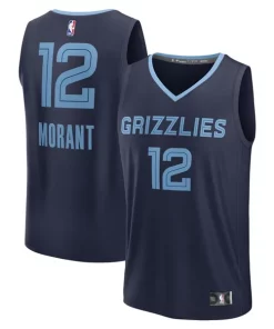 Ja Morant Memphis Distingué Grizzlies Fast Break Replica Player Jersey Icon Edition Navy