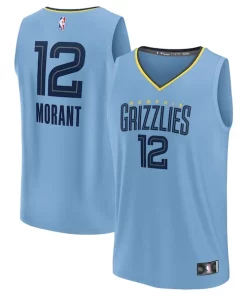 Ja Morant Memphis Grizzlies Fast Break Replica Player Jersey Prime Statement Edition Light Blue