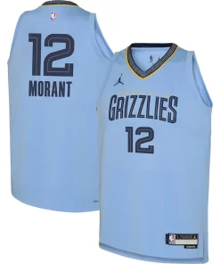 Ja Morant Memphis Grizzlies Jordan Brand Refiné Youth Swingman Jersey Statement Edition Light Blue
