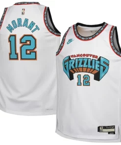 Ja Morant Memphis Premium Grizzlies Nike Youth 2024/25 Swingman Jersey White Classic Edition