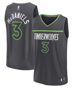 Jaden McDaniels Minnesota Timberwolves Youth Fast Break Replica Player Jersey Statement Prime Edition Black