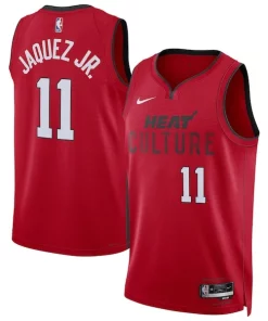 Jaime Jaquez Jr. Miami Heat Nike Unisex 2024/25 Swingman Player Jersey City Edition Red Tendance