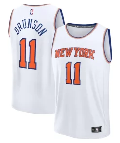 Jalen Brunson New York Knicks Fast Break Replica Player Jersey Association Edition Premium White