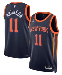 Jalen Brunson New York Knicks Jordan Dashing Brand Unisex Swingman Player Jersey Statement Edition Navy