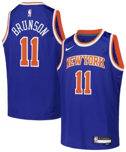 Jalen Brunson New York Knicks Nike Youth Notable Swingman Jersey Icon Edition Blue