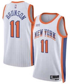 Jalen Luxueux Brunson New York Knicks Nike Unisex 2024/25 Swingman Player Jersey City Edition White