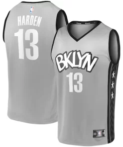 James Bold Harden Brooklyn Nets Fast Break Replica Jersey Charcoal Statement Edition/White