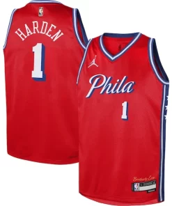 James Harden Philadelphia 76ers Jordan Brand Youth Swingman Jersey Stylish Statement Edition Red