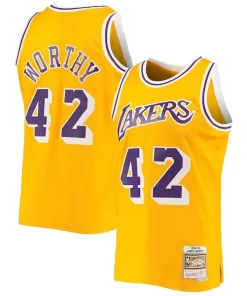 James Luxueux Worthy Los Angeles Lakers 1984/85 Hardwood Classics Swingman Jersey Gold