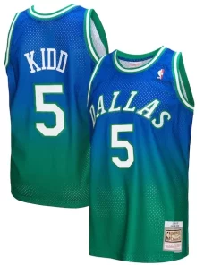 Jason Kidd Dallas Mavericks 1994/95 Hardwood Magnifique Classics Fadeaway Swingman Player Jersey Green/Navy