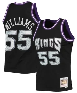 Jason Williams Sacramento Kings 2000/01 Hardwood Classics NBA 75th Anniversary Diamond Swingman Jersey Black Haut de gamme