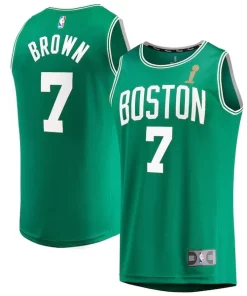 Jaylen Brown Boston Celtics 2024 NBA Finals Gracieux Champions Fast Break Replica Player Jersey Kelly Green Icon Edition