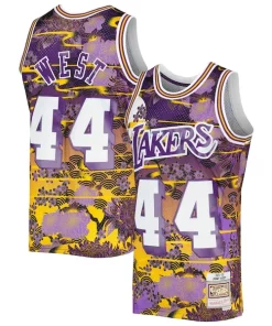Jerry West Los Angeles Lakers 1971/72 Hardwood Classics Lunar Personalisable New Year Swingman Jersey Purple