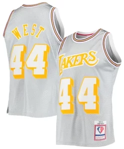 Jerry West Los Angeles Lakers 75th Anniversary 1971/72 Hardwood Classics Gracieux Swingman Jersey Silver