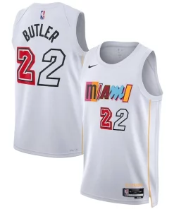 Jimmy Butler Miami Exquisite Heat Nike Unisex 2022/23 Swingman Jersey City Edition White