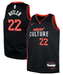 Jimmy Butler Miami Heat Nike Youth Swingman Replica Jersey City Edition Black Haut de gamme