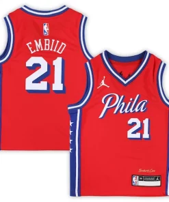 Joel Embiid Philadelphia 76ers Authentique Jordan Brand Preschool 2022/23 Replica Jersey Statement Edition Red