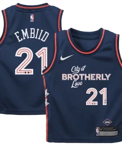 Joel Embiid Philadelphia 76ers Nike Preschool Swingman Replica Jersey City Distingué Edition Navy