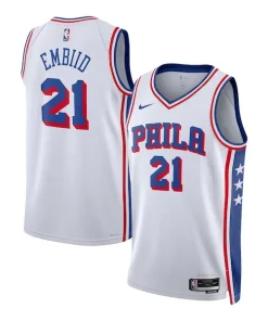 Joel Embiid Philadelphia 76ers Nike Youth Refiné Swingman Jersey Association Edition White