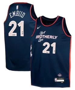Joel Embiid Philadelphia 76ers Nike Youth Swingman Replica Jersey City Vibrant Edition Navy