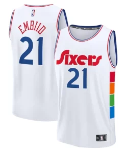Joel Embiid Philadelphia 76ers 2024/25 Fast Break Player Jersey City Admirable Edition White