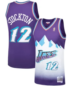 John Stockton Utah Jazz Hardwood Classics Swingman Jersey Collectible Purple