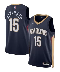 Jose Alvarado Dashing New Orleans Pelicans Nike Unisex Swingman Jersey Association Edition Navy