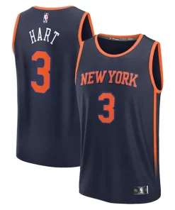 Josh Hart New Superbe York Knicks Fast Break Replica Player Jersey Statement Edition Navy
