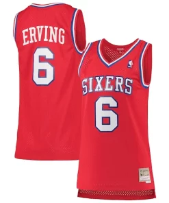 Julius Erving Philadelphia 76ers Women's 1982/83 Hardwood Classics Incontournable Swingman Jersey Red