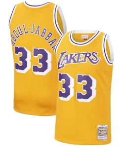 Kareem Abdul Jabbar Los Angeles Classique Lakers Hardwood Classics Swingman Jersey Gold/Purple
