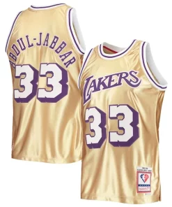 Kareem Abdul Jabbar Los Angeles Lakers Notable 75th Anniversary 1983/84 Hardwood Classics Swingman Jersey Gold