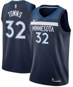 Karl Anthony Towns Commémoratif Minnesota Timberwolves Nike Swingman Jersey Navy Icon Edition