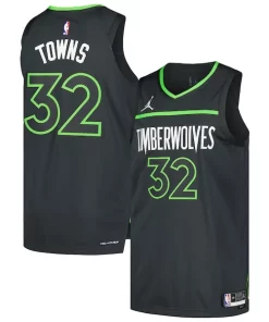 Karl Anthony Towns Minnesota Timberwolves Jordan Brand Authentic Exquisite Player Jersey Statement Edition Anthracite