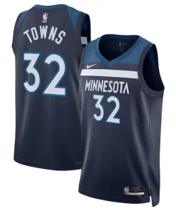 Karl Anthony Towns Minnesota Timberwolves Vibrant Nike Unisex Swingman Jersey Icon Edition Navy