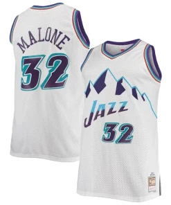 Karl Malone Exceptionnel Utah Jazz 1996/97 Big & Tall Hardwood Classics Swingman Jersey White/Purple